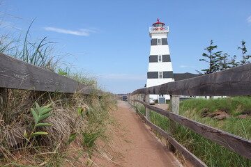 Fototapeta na wymiar lighthouse on the coast of Prince Edward Island