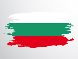 Flag of Bulgaria painted with a brush