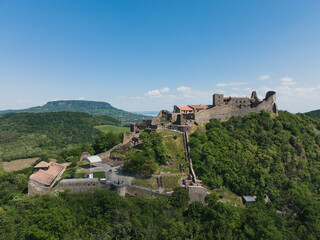 Fototapeta na wymiar Aerial view of Szigliget castle in Hungary