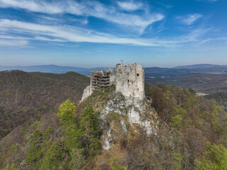 Fototapeta na wymiar Aerial view of Uhrovec Castle in Slovakia