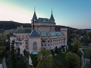 Fototapeta na wymiar Aerial view of Bojnice castle in Slovakia