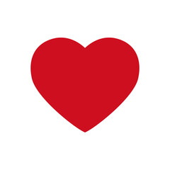 Red heart icon, Symbol of Love and Valentine's Day. Flat red heart icon isolated on white background. Vector illustration.