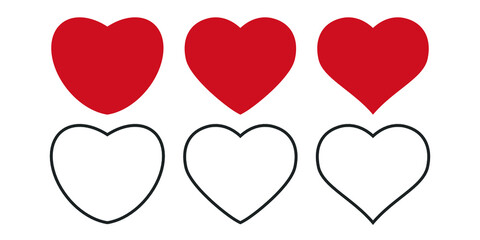 Collection of heart symbol set. Love symbol icon set, love symbol vector illustrations.
