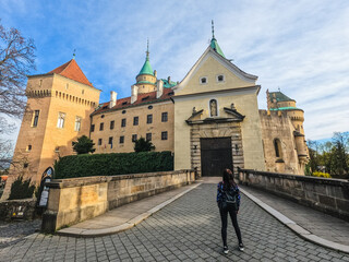 A view of the medieval Bojnice castle in Slovakia