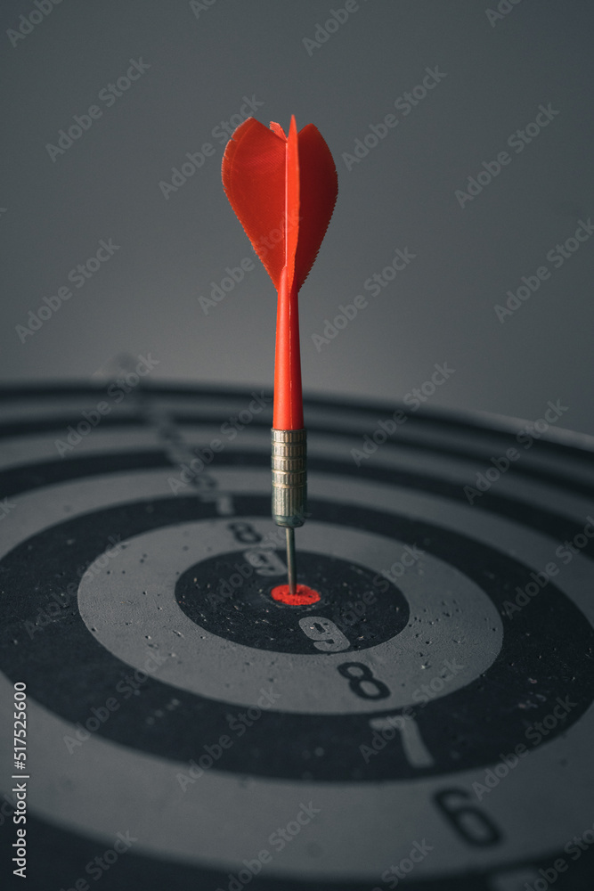 Poster bullseye is a target of business. dart is an opportunity and dartboard is the target and goal. so bo