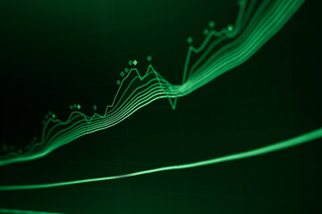 Business graph background: Analysis business accounting on info sheets. Businessman hand working on analyzing investment charts for Gold market, Forex market and Crude oil trading market.