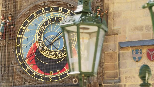 Prague Astronomical Clock close-up in the Prague Old Town, Czech Republic