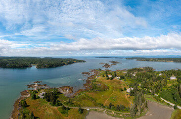Fototapeta na wymiar Maine islands aerial over North Haven