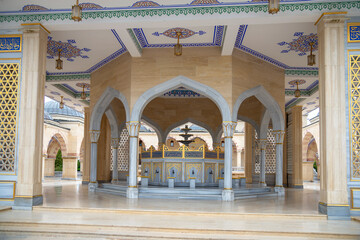 Mosque courtyard with ablution bowl. Grozny, Chechnya