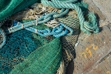 Fishing nets and ropes