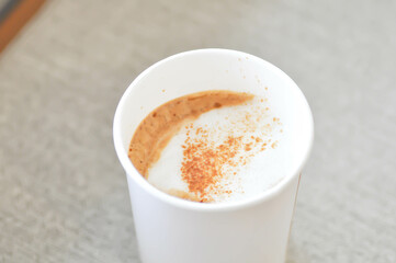 hot coffee, cappuccino coffee or latte coffee or mocha coffee