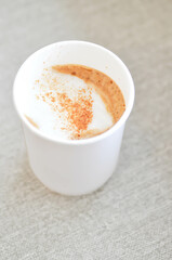 hot coffee, cappuccino coffee or latte coffee or mocha coffee