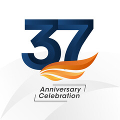 37 years anniversary design template. vector templates