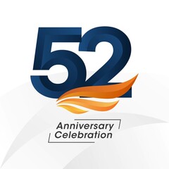 52 years anniversary design template. vector templates