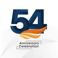 54 years anniversary design template. vector templates