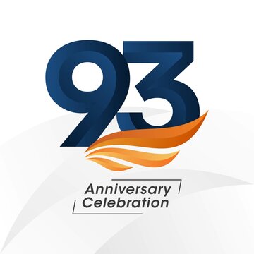 93 years anniversary design template. vector templates