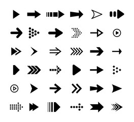 Set of arrow signs icon arrow, direction and movement vector.