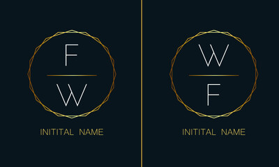 Stylish luxury logo in golden, white color with black background, Business abstract vector logo monogram template with thumbnails