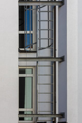 Modern fire escape on a building