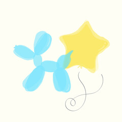 watercolor style hand drawn balloons with transparency. Editable vector.