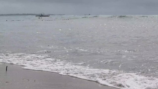 sea ​​waves on the beach, during the day