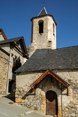 Iglesia parroquial del siglo XVIII, Aneto ,municipio de Montanuy,  Ribagorza, provincia de Huesca, Aragón, cordillera de los Pirineos, Spain