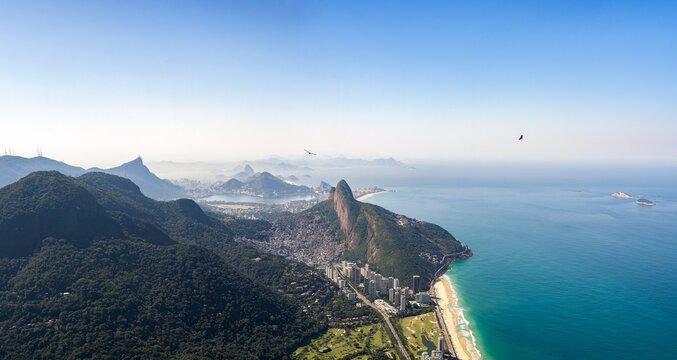 View from the top of Pedra da Gavea Mountain in Tijuca Forest National Park, Rio de Janeiro, Brazil
