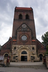 Fototapeta na wymiar Our Lady of the Rosary church (kosciol pw. Matki Bozej Rozancowej) in Chropaczow District. Swietochlowice, Poland.