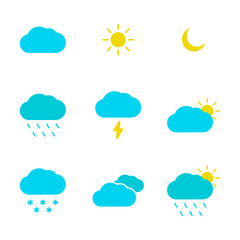 Obraz premium Weather vector icon set