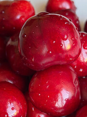 red cherries background