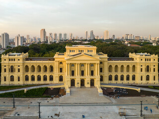 Fototapeta na wymiar Vista aérea da reforma do museu do Ipiranga, em São Paulo, SP