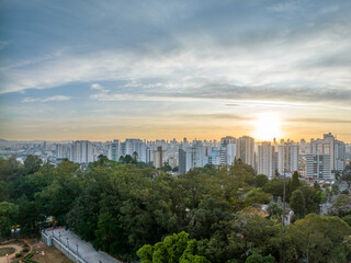 Fototapeta premium Vista aérea da cidade de São Paulo, bairro do Ipiranga