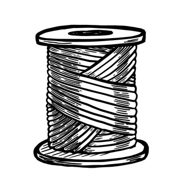 recommend clip art: A spool of sewing thread vector illustration on white background