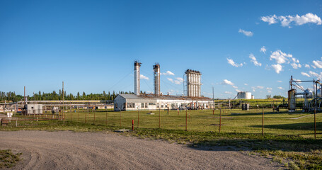 Fototapeta na wymiar The old Turner Valley gas plant located 60 km southwest of Calgary