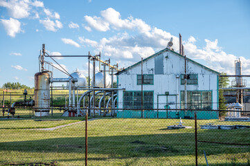 Fototapeta na wymiar The old Turner Valley gas plant located 60 km southwest of Calgary
