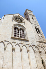 Facade of the Co-Cathedral of Santa Maria Assunta in the town of Giovinazzo, Bari, Puglia, Italy