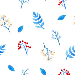 Fototapeta premium Vector cute watercolor seamless floral pattern.