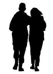 Couple of young guy and girl on white background