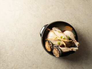samgyetang,Ginseng Chicken Soup with Abalones