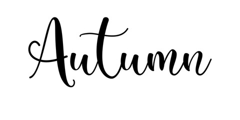 Hello autumn card, fall celebration card, elegant objects,hand written card