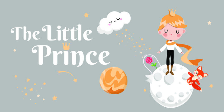 The Little Prince With Planets Banner