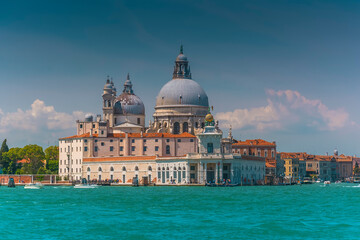 Fototapeta na wymiar The famous Basilica Santa Maria della Salute in Venice, Italy 