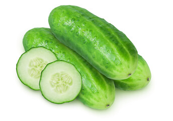 Cucumbers on isolated white background