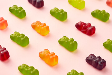 Partial of collection of colorful sweet candies