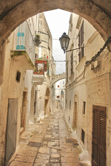 Narrow streets of the Italian city of Ostuni