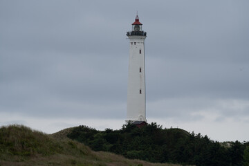 Fototapeta na wymiar Lyngvig Fyr (Hvide Sande) in danmark, lighthouse