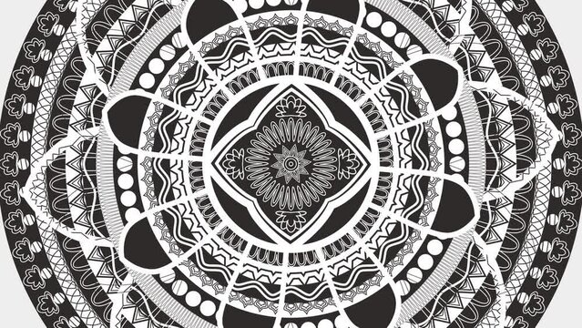 Mandala monochrome illustration. Mandala designs for fashion designs. Loop