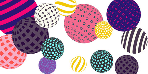 Retro 3d illustration abstract balls, great design for any purposes.  Modern cover concept. Vector illustration design. Abstract bright wallpaper. 3d geometric shape  illustration.