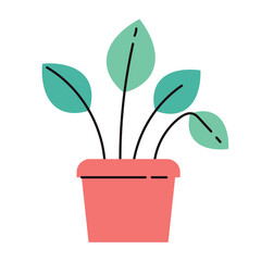 Home plant isolated on white background icon concept graphic design element flat