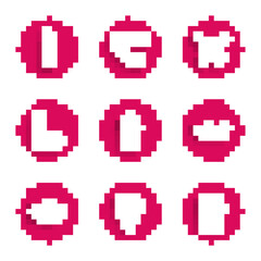 Obraz premium Set Popcorn in cardboard box, Sandwich, Potatoes french fries carton package, Hotdog sandwich with mustard, Donut sweet glaze, Bottle of water burger, Crossed bottle and icon. Vector